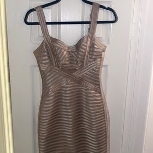 Gently worn BCBGMaxAzria champagne cocktail dress